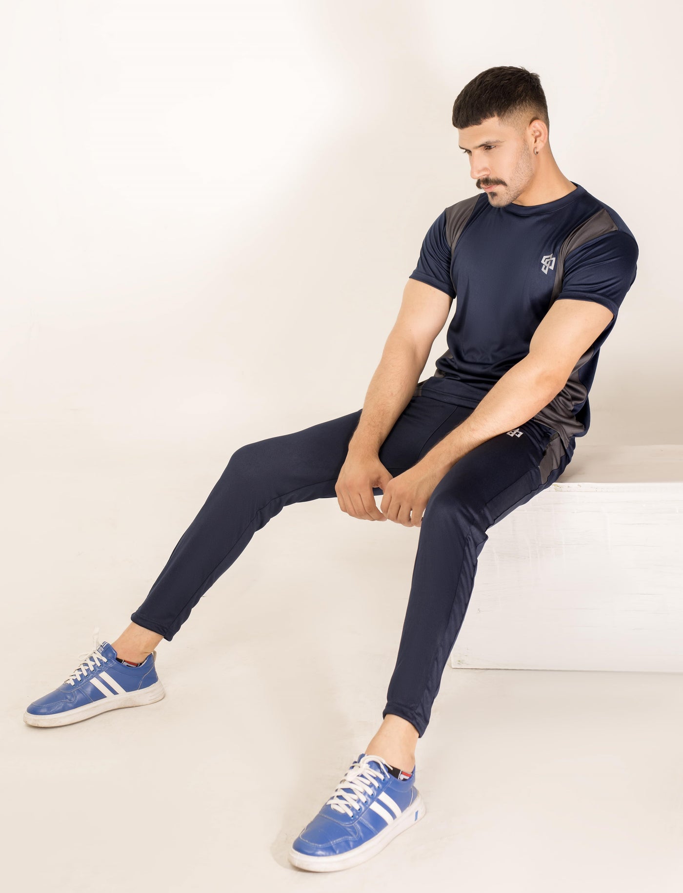 Active Wear Tracksuit Grey-NavyBlue