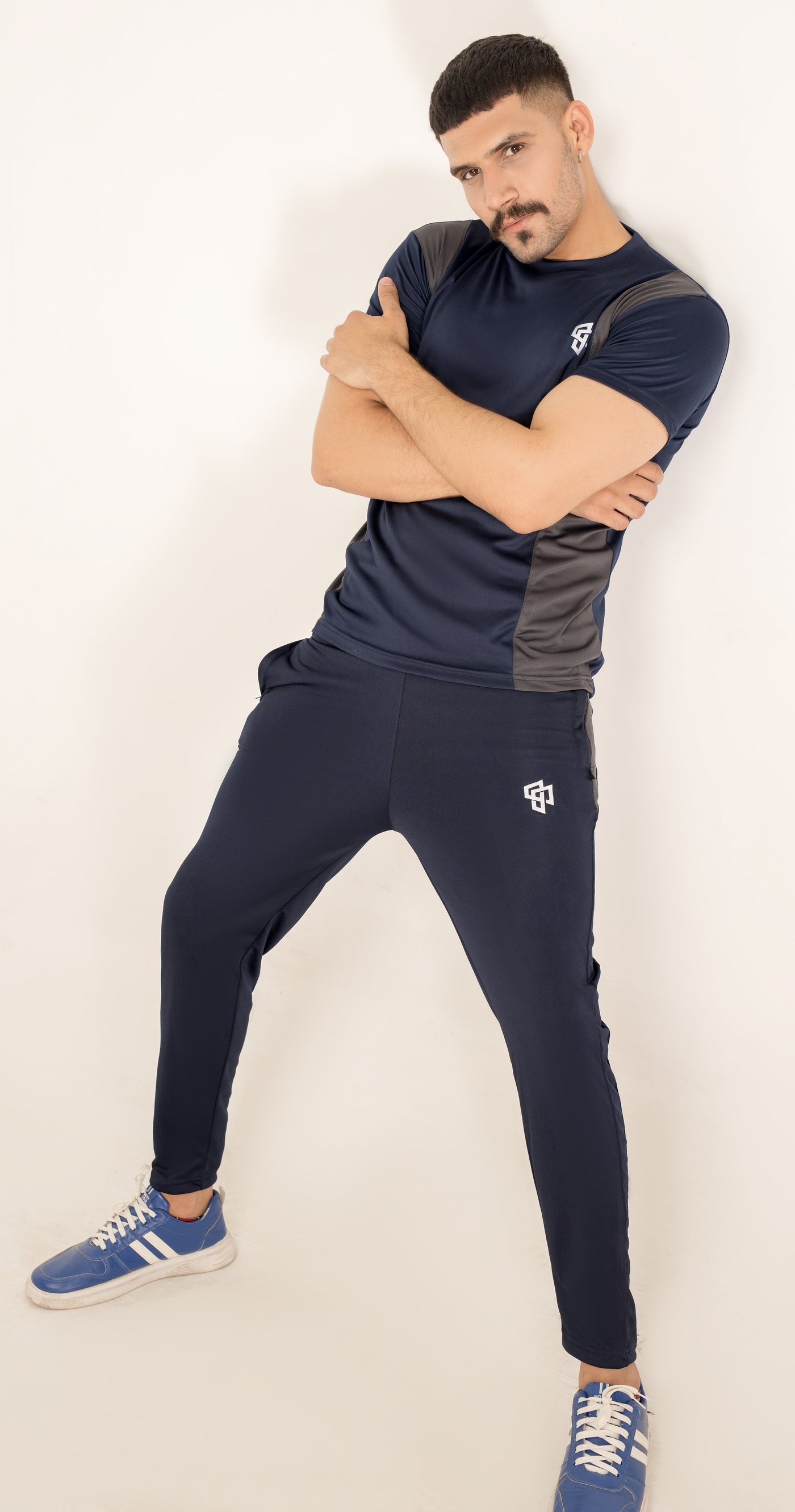 Active Wear Tracksuit Grey-NavyBlue