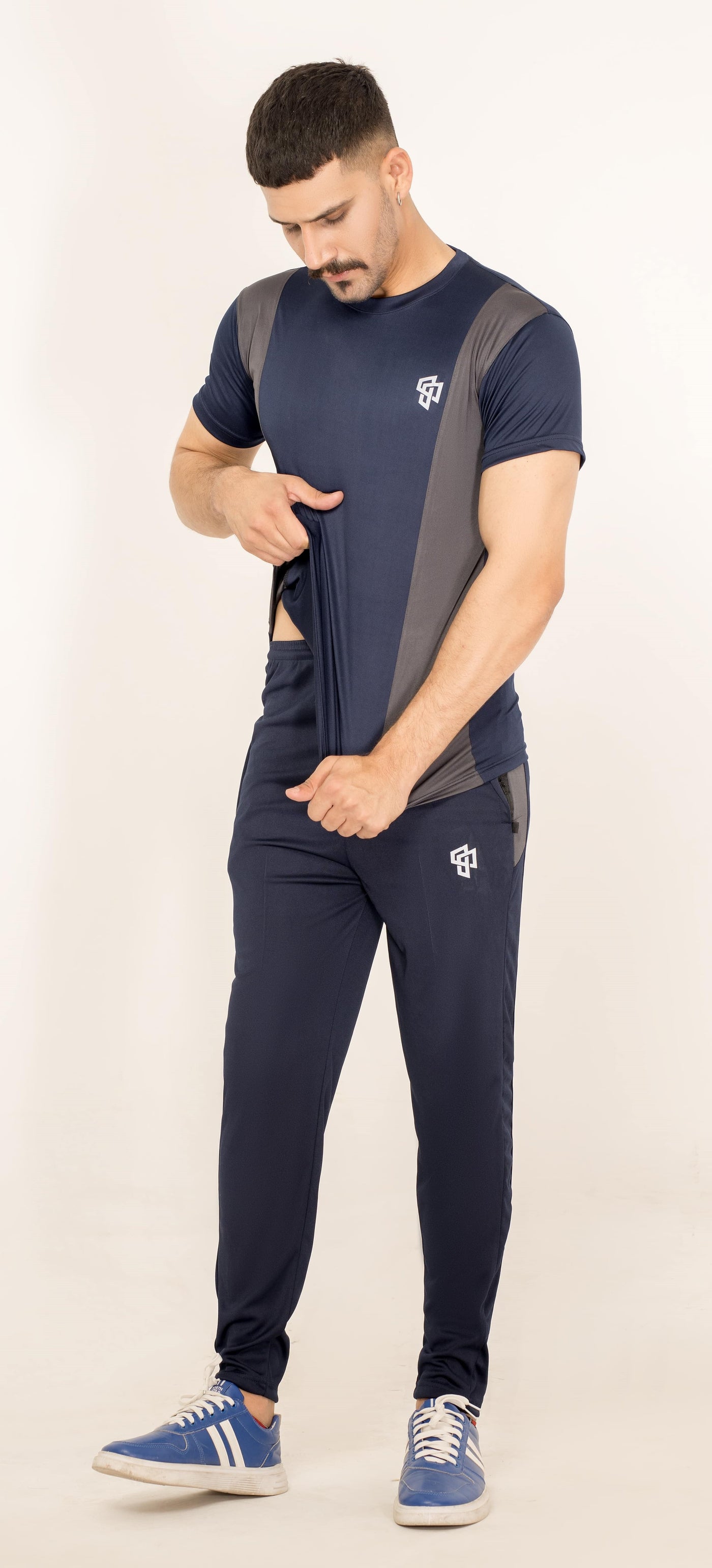 Active Wear Tracksuit Grey-NavyBlue